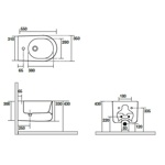 Kerasan Nolita Биде подвесное с 1 отв. под смеситель 55х35 см, с креплениями WB9N., цвет белый матовый- фото4