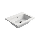 GSI Kube раковина встраиваемая с переливом с 1 отв. под смеситель, 58х45см, цвет белый- фото2