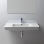 GSI Sand Раковина подвесная 100х50 см, с переливом. и 1 отв под смеситель, цвет белый- фото2