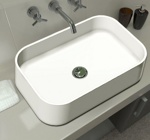 Раковина из камня Radostone Ornella 580х380х140 мм белая матовая- фото