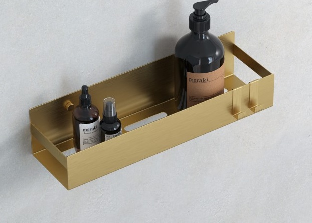 Полка подвесная + 2 крючка MATT GOLD Boheme Q, матовое золото- фото2