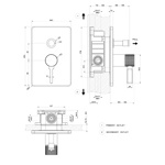 Gessi Inciso Shower Встраиваемый однорычажный смеситель, картридж O35 мм, на две позиции с автоматическим переключателем, цвет: black XL- фото2