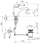 Смеситель для раковины Nicolazzi Classico 3402 CR 75- фото2