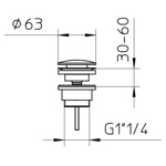 Palazzani донный клапан Click-Clack, золото- фото2