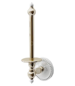 Devon DOROTHY держатель запасного туалетного рулона настенный, цвет: золото светлое/белый- фото