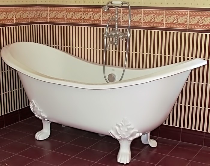Ванна чугунная RECOR Antique 180x77 с белыми ногами- фото