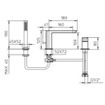Palazzani Mis врезной смеситель для ванны с душевым гарнитуром хром- фото2