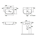Kerasan Nolita Раковина подвесная/накладная 50х45 см, с 1 отв под смеситель, цвет черный матовый- фото2