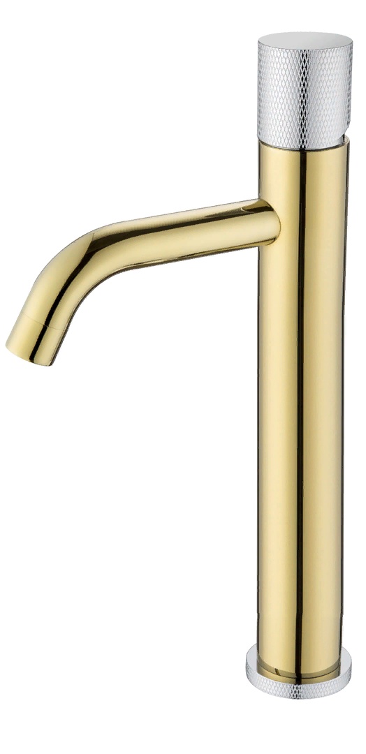 Смеситель Boheme Stick 122-GCR.2 для раковины, gold touch chrome- фото