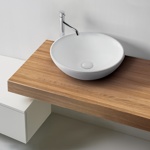 Kerasan Ciotola Раковина 46х15 см, без отв., накладная, без перелива, цвет: белый матовый- фото