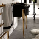 KERASAN Retro Консоль с черной раковиной 100 см, цвет: neco/oro- фото3