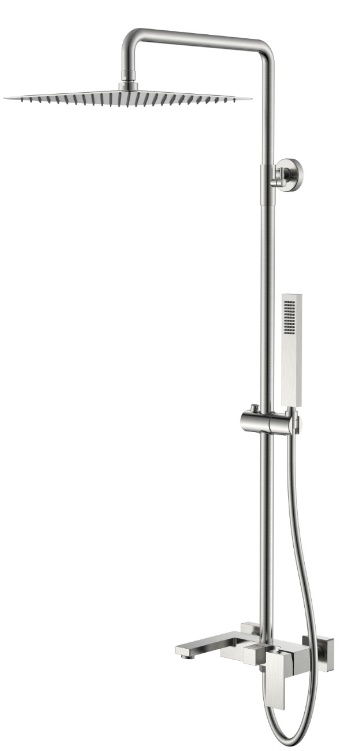 Стойка для душа/ванны с наливом  Boheme Qubic Nikel Brush 478-NB- фото