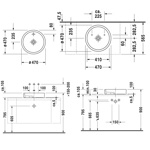 Duravit Раковина накладная круглая 470 мм, с 1 отв под смеситель, без переливом,выпуск с керамической крышкой . цвет белый- фото2