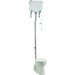 Унитаз с высоким бачком из белого алюминия  Burlington P2+T59+T30 WHI- фото