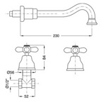 Смеситель для ум-ка Bugnatese Princeton Plus 8069- фото2