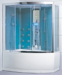 Гидромассажная кабина Eago DA328F3 голубое стекло 1500х1000х2220мм  левая
