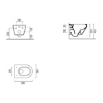 GSI Kube Унитаз безободковый подвесной 50x36 см с креплением FISR2- фото2