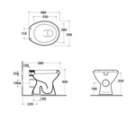 Унитаз напольный, слив в стену 39x48 Globo Arianna A5002.BI- фото2