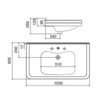 Sbordoni Neoclassica Раковина 105х60х76 см, 1 отв., на металлической структуре, цвет: белый/черный никель- фото2