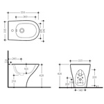 Kerasan Aquatech Биде напольное 55.5х35.5см, 1 отв., в комплекте с крепежом WB5N, цвет: белый- фото2