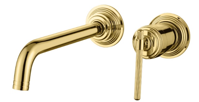 Смеситель для умывальника из стены Boheme ETERNA GOLD 175-G- фото