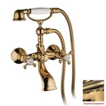 Palazzani Adams color смеситель для ванны золото/сваровски ручки- фото