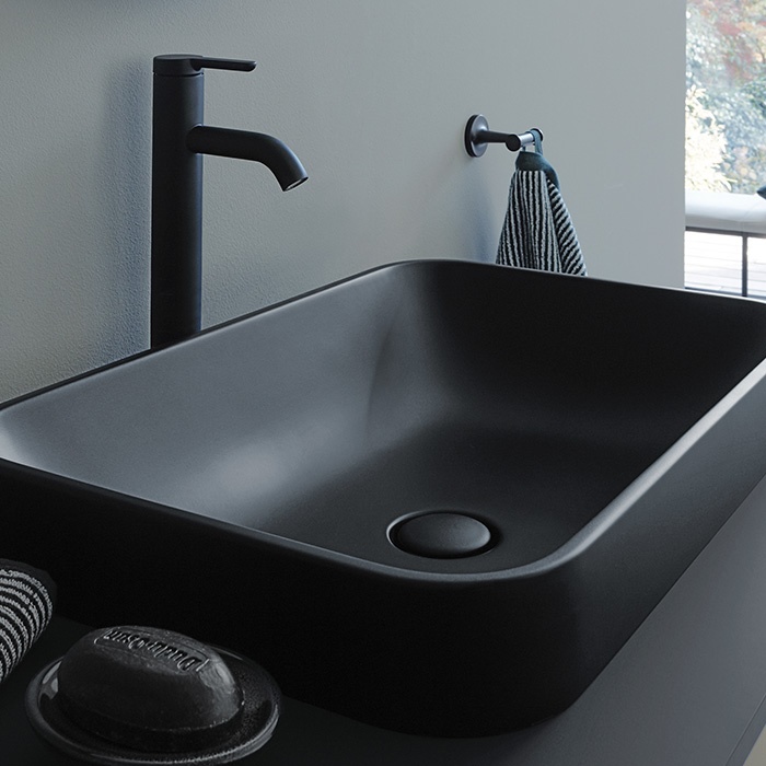 Duravit Happy D.2 Plus Раковина 600х400мм, без перелива,с выпуском с керамической крышкой, покр WonderGliss, цвет Anthracite matt