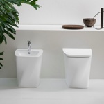 Azzurra Hera Унитаз напольный приставной 57х38х42 см, слив универсальный, безободковый, цвет белый- фото3