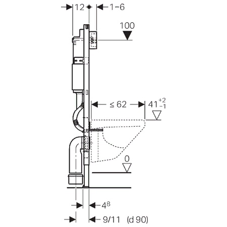  Geberit Plattenbau 458.122.11.1 Delta 21  Alpine