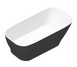 Ванна из камня Radostone Ernica Stone Surface 1700 х 720 х 580 мм чёрно-белый матовый- фото