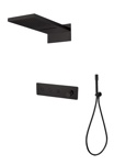 Душевая система скрытого монтажа Boheme Fusion 130-B , черный. Смеситель+ручной душ+верхний душ- фото