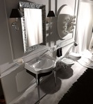 KERASAN Retro Консоль с белой раковиной 73см, цвета консоли: nero/cromo.- фото2