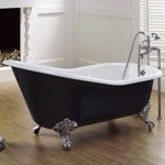 Ванна чугунная RECOR Slipper 170x76 чёрная с хромированными ногами- фото