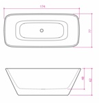 Ванна каменная Balteco Dune 1740x770- фото2