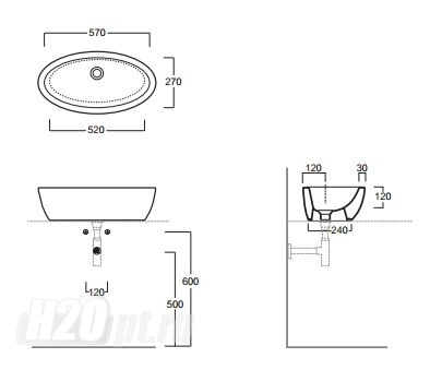 Раковина накладная Simas LFT Spazio LFT64 - фото3