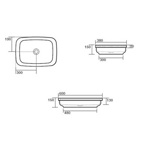 Kerasan Tribeca Раковина встраиваемая/накладная 60х38см, без отверстия под смеситель, цвет: белый- фото2