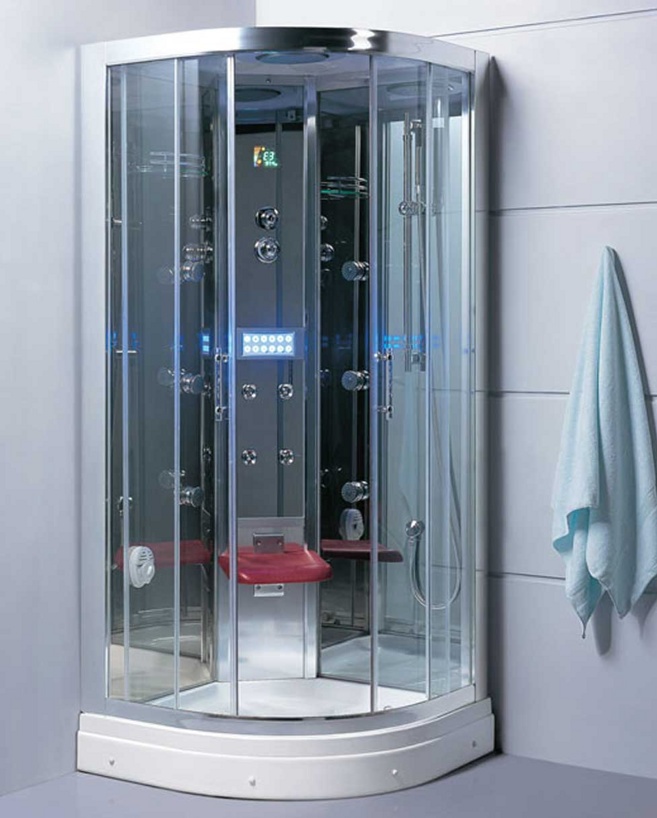 Гидромассажная кабина Eago DZ930HF3 1000х1000х2250мм   СЕРОЕ СТЕКЛО+ТЕРМОСТАТ