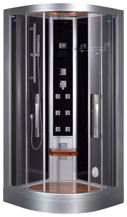 Гидромассажная кабина Eago DZ964F8 950х950х2260мм черное стекло