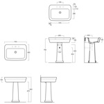 Раковина с одним отверстием Simas Evolution 70см на пьедестале- фото2