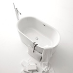 Kerasan Nolita Ванна акриловая отдельностоящая 145х78х58 см, с пробкой click-clack, цвет белый- фото2