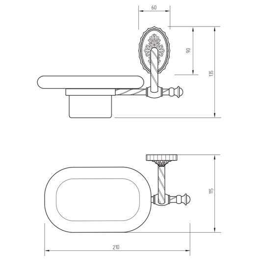 Мыльница настенная Migliore Edera- фото3