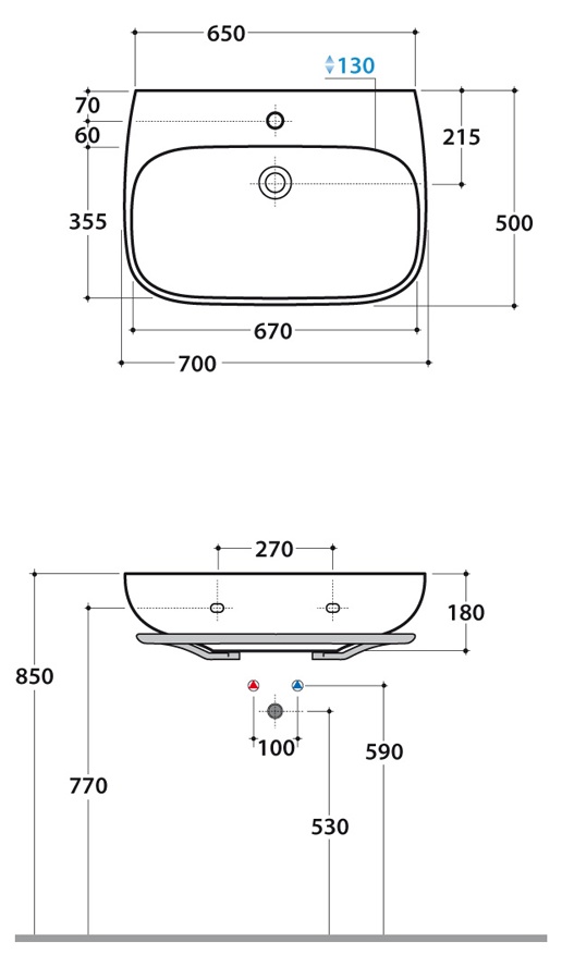   70x50 Globo Genesis GE070.BI 