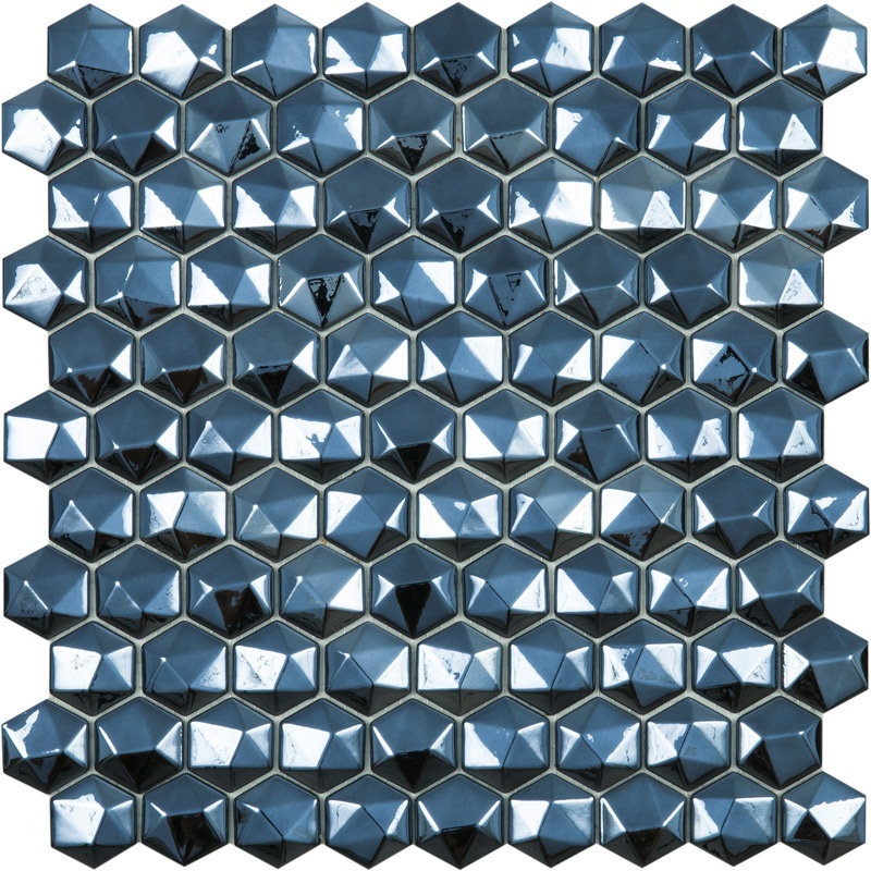 Стеклянная мозаика Diamond 358D Black, Hexagon
