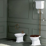 SIMAS Lante Унитаз напольный выпуск в пол/стену, с высоким бачком, с фурнитурой цвета бронза- фото