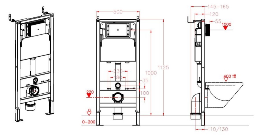 Инсталляция Savoy пневматическая кнопка слива- фото2