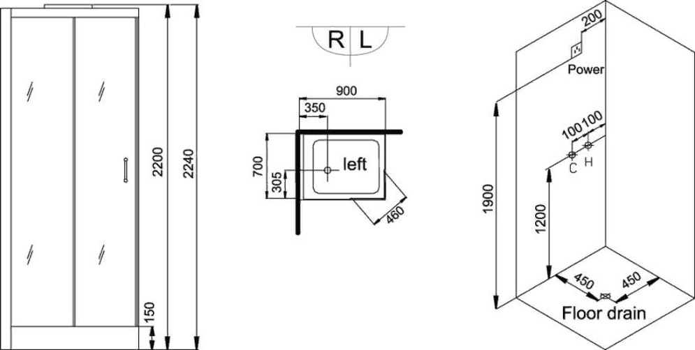 Гидромассажная кабина с парогенератором Grande Home WS 128/S6 правая/левая- фото2