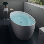 KERASAN Flo Ванна отдельностоящая, акриловая 170х82х58см в комплекте со сливом Click-clack, цвет белый- фото2