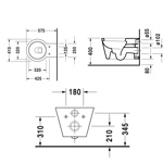 Duravit Унитаз подвесной 575х410 мм, с креплениями DURAFIX, цвет белый- фото2