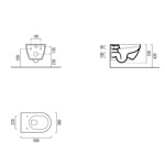 GSI Pura Унитаз БЕЗОБОДКОВЫЙ подвесной 55х36см с системой смыва и с креплением FISR2- фото3