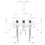 Gessi Inciso- Смеситель для раковины на 3 отверстия, соединительные шланги на 3/8”, без донного клапана. цвет: black XL- фото2